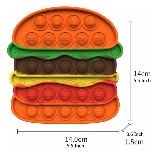 Pop it Antiestrés Paquete Hamburguesa y Papas Fritas Rainbow Fidget Toy