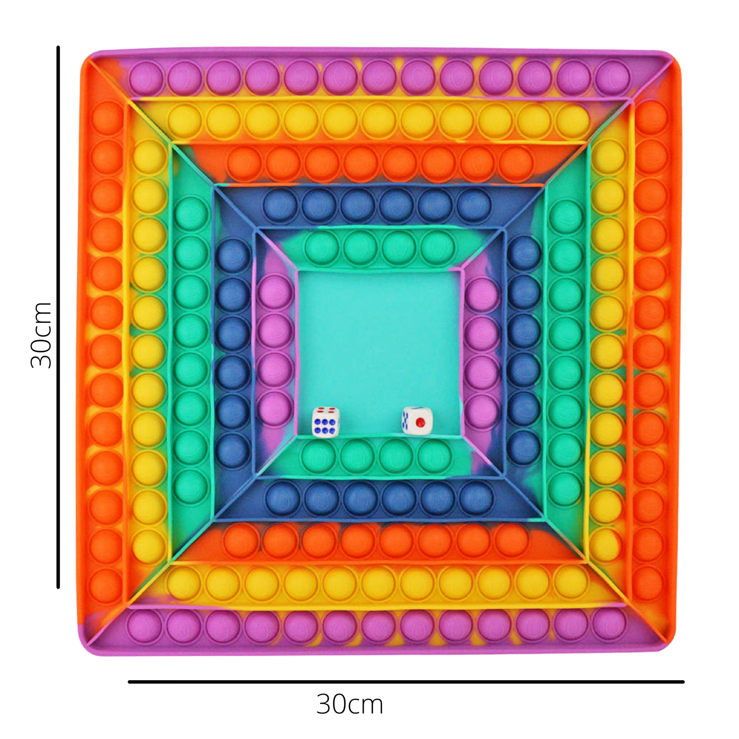 Pop it Tablero Cuadrado Antiestrés Colores Rainbow
