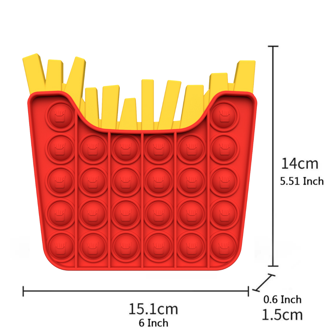 Pop it Antiestrés Paquete Hamburguesa y Papas Fritas Rainbow Fidget Toy