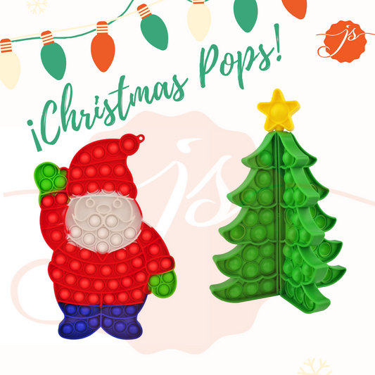 Set 2pz Pop It Jumbo Santa y Árbol de Navidad 3D